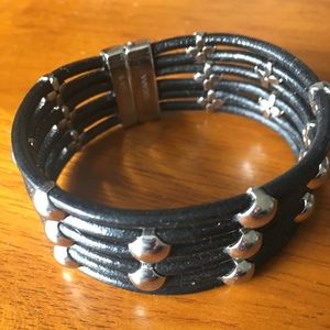 Black leather bracelet